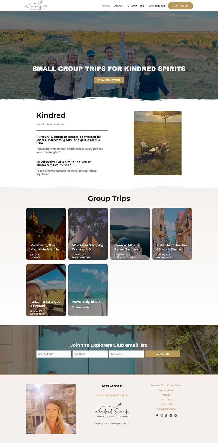 Kindred Spirits Travel Co portfolio